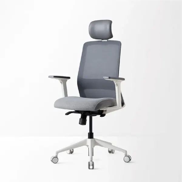 D40 High-Back Mesh Chair with Headrest - White Saudi Arabia